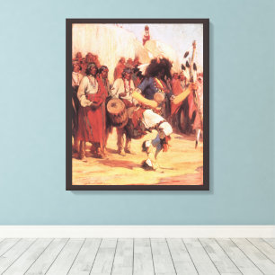 Vintage Native Americans Buffalo Dancer av Cassidy Canvastryck