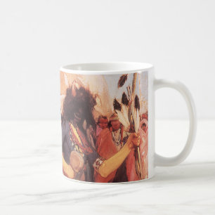 Vintage Native Americans Buffalo Dancer av Cassidy Kaffemugg