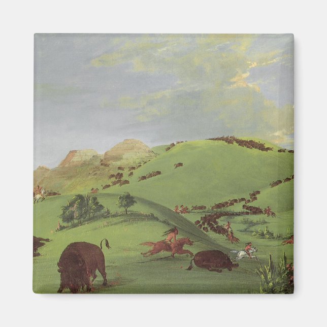 Vintage Native Americans, Buffalo Jakt av Catlin Magnet (Framsidan)