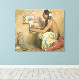 Vintage Native Americans, Hopi Katchina av Couse Canvastryck