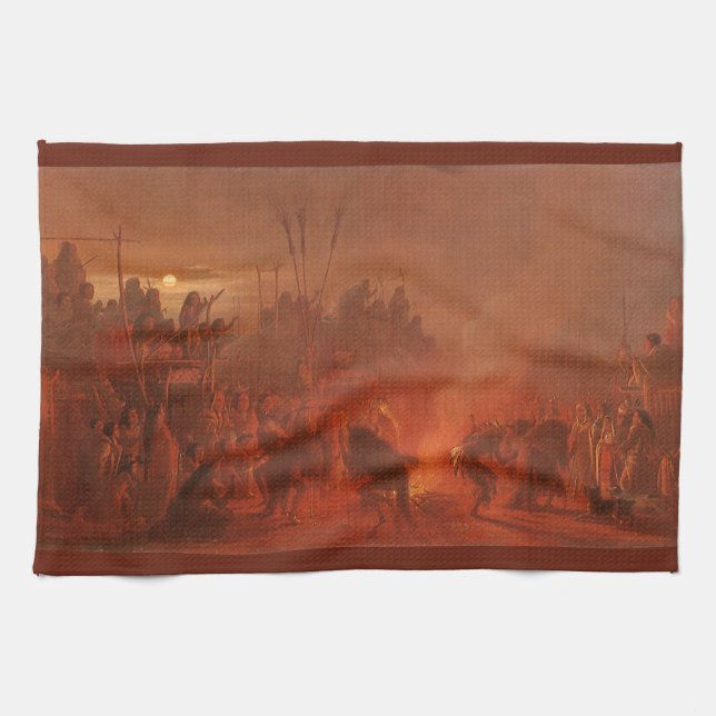 Vintage Native Amerika, Buffalo Dance av Wimar Kökshandduk (Horisontell)