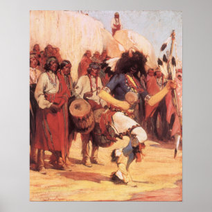 Vintage Native Amerika, Buffalo Dance by Cassidy Poster