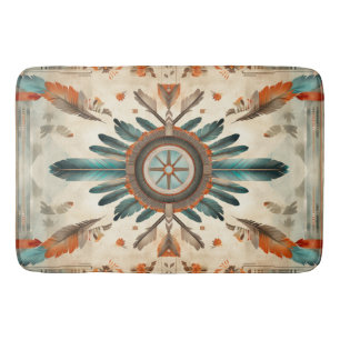 Vintage Native Feather Retro Dream Catcher Mönster Badrumsmatta