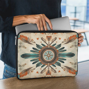 Vintage Native Feather Retro Dream Catcher Mönster Laptop Fodral