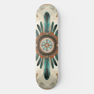 Vintage Native Feather Retro Dream Catcher Mönster Mini Skateboard Bräda 18,5 Cm