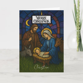 Vintage Nativitetscen God jul Kort