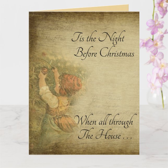 Vintage: Natten före jul Kort (Orkide)