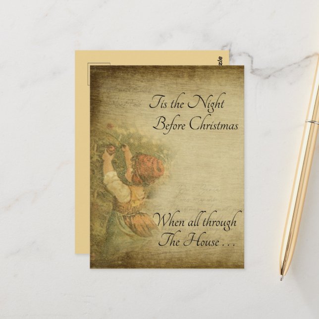 Vintage: Natten före jul Vykort (Fram/Back In Situ)