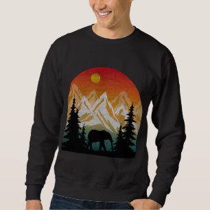 Vintage Natur Elefant Lång Ärmad Tröja