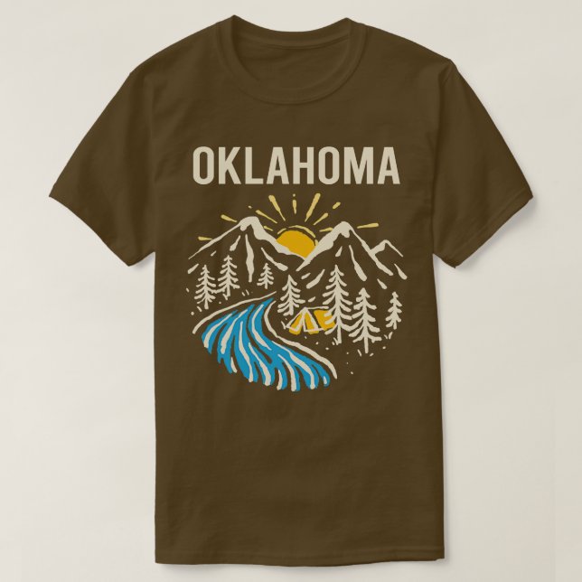 Vintage Natur liggande Oklahoma T Shirt (Design framsida)
