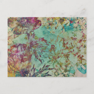 Vintage Nature Poppy Tulip Blommigt Abstrakt Garde Vykort