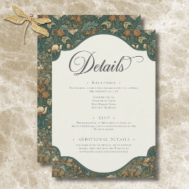 Vintage Nature William Morris Elegant bröllop Tilläggskort