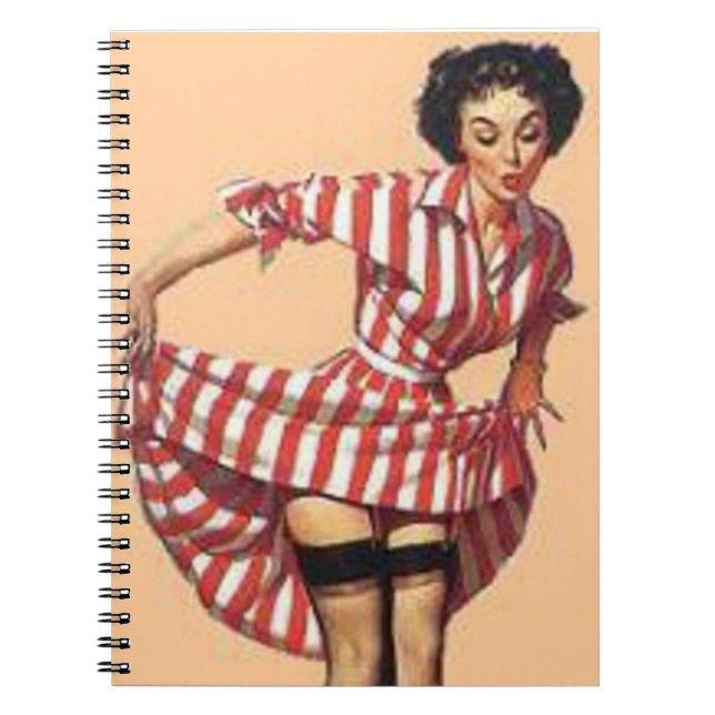 Vintage Naughty Candy Striper Pin Up Anteckningsbok (Framsidan)