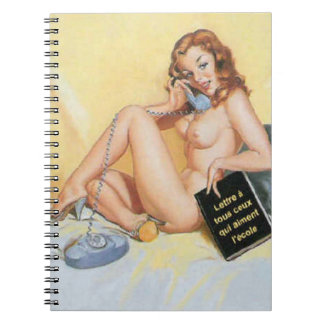 Vintage Naughty Hej Pin Up Anteckningsbok Med Spiral