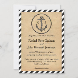 Vintage Nautical Anchor - bröllopsinbjudan Inbjudningar