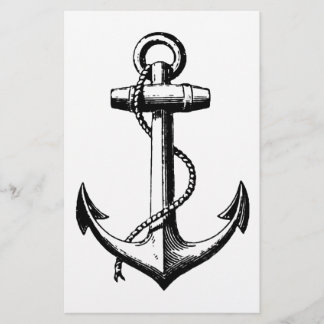 Vintage Nautical Anchor Illustration Flygblad