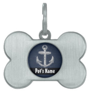 Vintage Nautical Anchor Namnbricka Husdjur