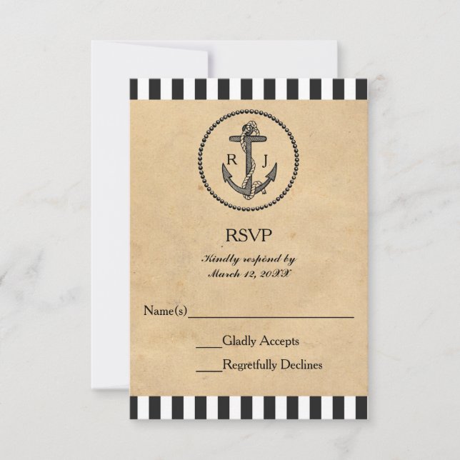Vintage Nautical Anchor - OSA Responcard (Framsida)