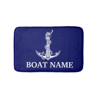 Vintage Nautical Anchor Rope Boat Namn Badrumsmatta