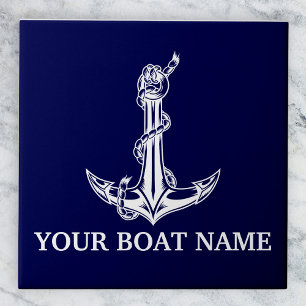 Vintage Nautical Anchor Rope Boat Namn Kakelplatta