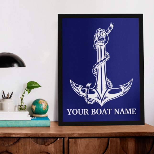 Vintage Nautical Anchor Rope Boat Namn Poster (Skapare uppladdad)