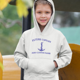 Vintage Nautical Anchor Rope Future Kapten Namn T Shirt