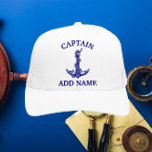 Vintage Nautical Anchor Rope Kapten Keps<br><div class="desc">Vintage Nautical Anchor Rope Kapten Namn Design for Boat Älskare.</div>