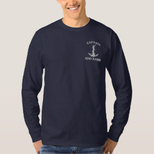 Vintage Nautical Anchor Rope kapten Namn T Shirt