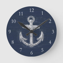 Vintage Nautical Anchor Rund Klocka