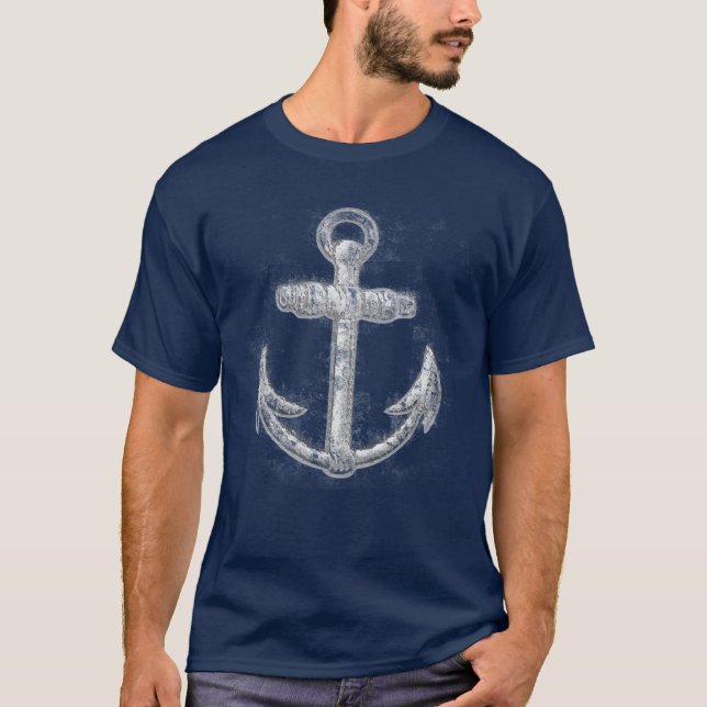 Vintage Nautical Anchor Tee Shirt (Framsida)