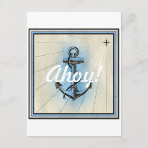 Vintage Nautical Anchor Vykort