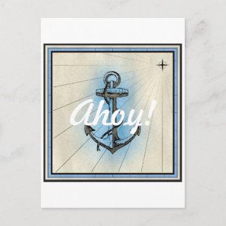 Vintage Nautical Anchor Vykort