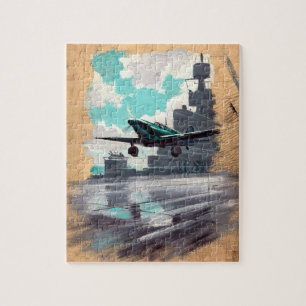 Vintage Nautical Aviation Art Pussel