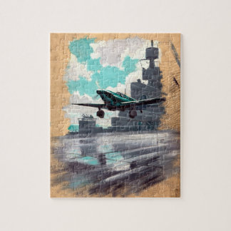 Vintage Nautical Aviation Art Pussel