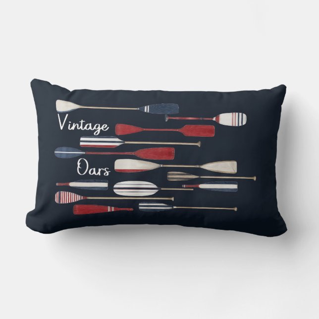 Vintage Nautical Boat Oars Lumbarkudde (Framsida)