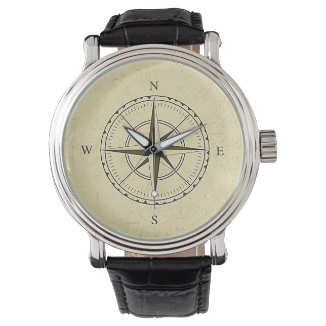 Vintage Nautical Compass Ro Elfenbenskusten Armbandsur (Framsida)