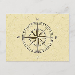 Vintage Nautical Compass Ro Elfenbenskusten Vykort