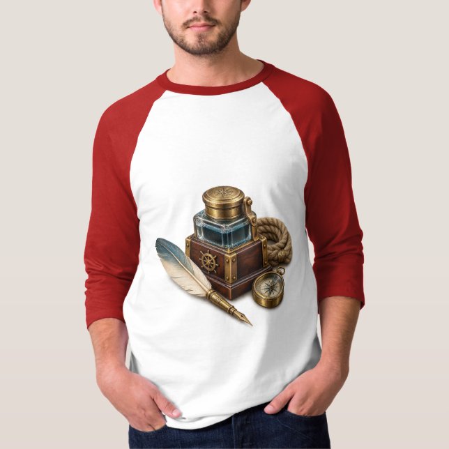 Vintage Nautical Inkwell T Shirt (Framsida)