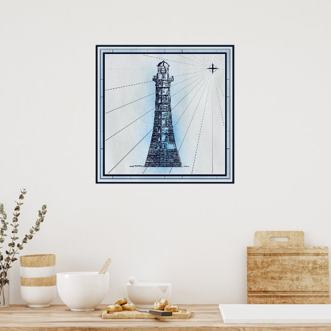 Vintage Nautical Lighthouse Poster (Kök)