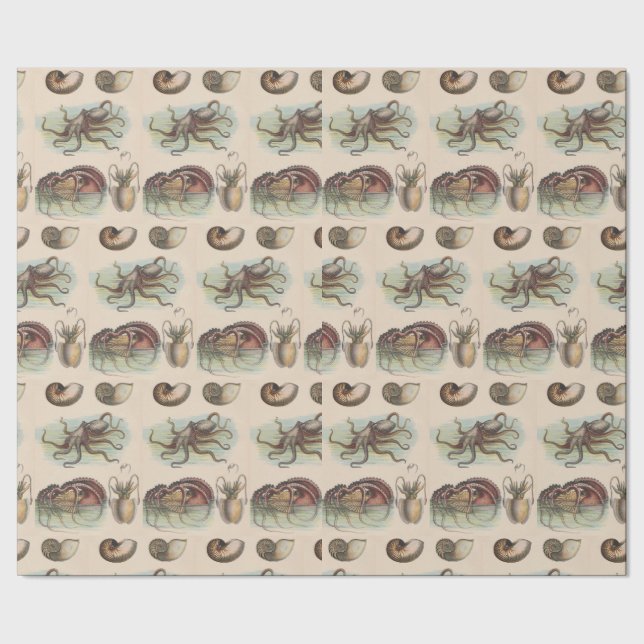 Vintage Nautical - Octopus, Nautilus, Squid (sm) Presentpapper (Seam)