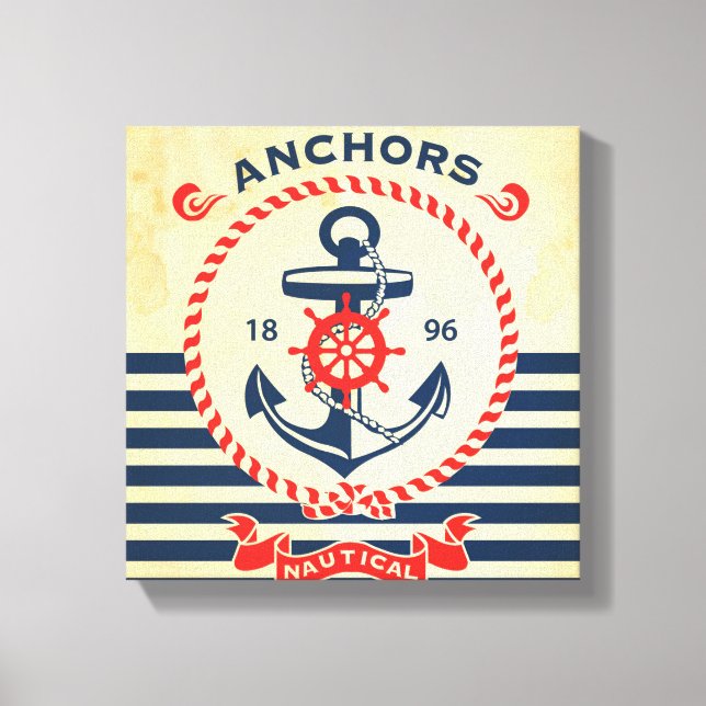 Vintage Nautical Poster Canvastryck (Framsida)