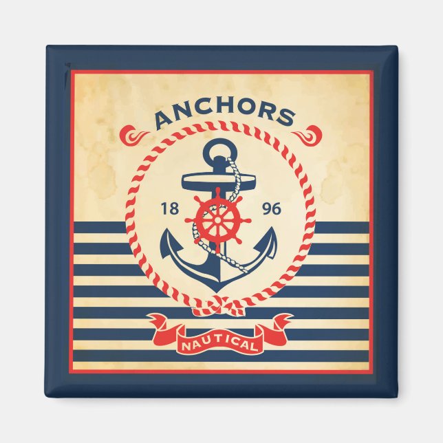 Vintage Nautical Poster Magnet (Framsidan)