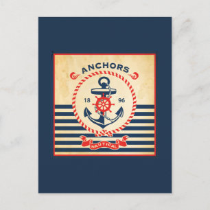Vintage Nautical Poster Vykort
