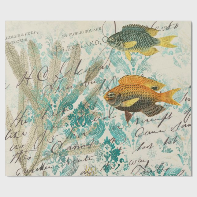 Vintage Nautical Presentpapper (Platt)