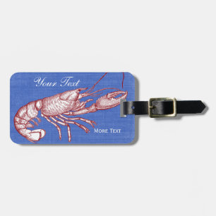 Vintage Nautical Red Lobster Anpassningsbar Beach Bagagebricka