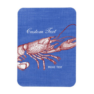 Vintage Nautical Red Lobster Anpassningsbar Beach Magnet