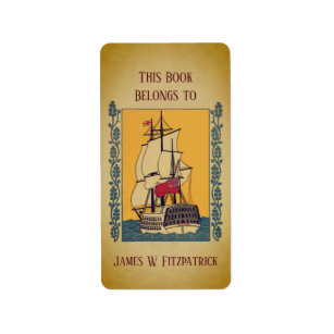 Vintage Nautical Sailing Frakt Anpassningsbar Book Adressetikett
