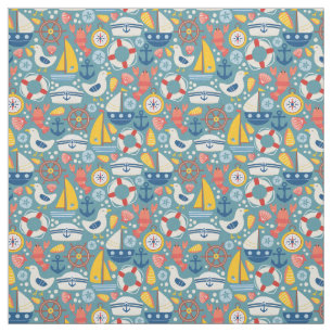 Vintage Nautical Sea Life Tyg