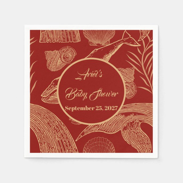 Vintage Nautical Whale Blue Pappersservett (Framsidan)