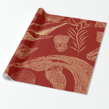 Vintage Nautical Whale Red